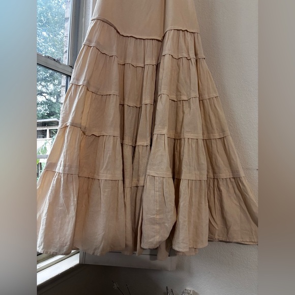 Free People Somewhere Sunny Drop Waist Halter Maxi Dress in White Swan - Picture 4 of 7